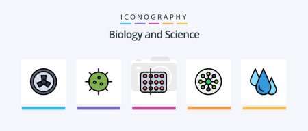 Illustration for Biology Line Filled 5 Icon Pack Including zombie. mutation. global. sample. medical. Creative Icons Design - Royalty Free Image