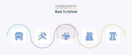 Téléchargez les illustrations : Back To School Blue 5 Icon Pack Including sharpener. education. education. back to school. education - en licence libre de droit