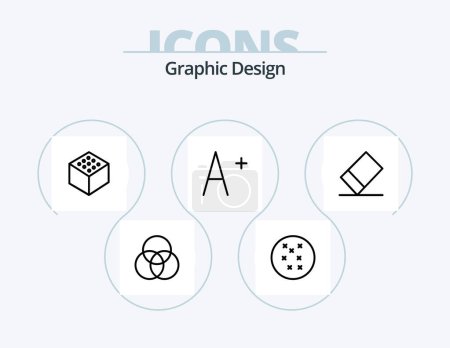 Illustration for Design Line Icon Pack 5 Icon Design. . . delete. increase. edge - Royalty Free Image