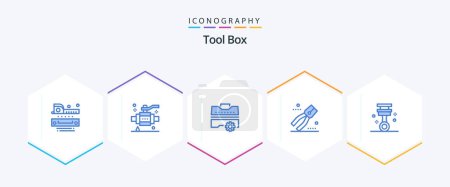 Illustration for Tools 25 Blue icon pack including garage. tool. construction. pliers. construction - Royalty Free Image