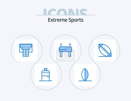 Téléchargez les illustrations : Sport Blue Icon Pack 5 Icon Design. . sport. - en licence libre de droit
