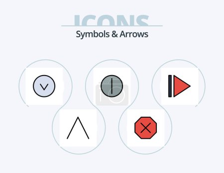 Téléchargez les illustrations : Symbols and Arrows Line Filled Icon Pack 5 Icon Design. . left. . circle - en licence libre de droit