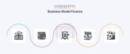 Illustration for Finance Line 5 Icon Pack Including investment. finance. financial. insurance. credit - Royalty Free Image
