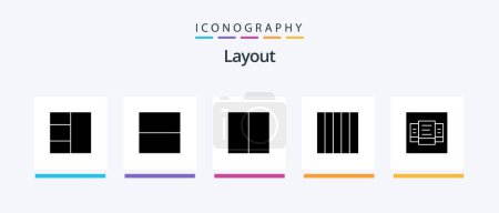Ilustración de Diseño Glyph 5 Icon Pack Incluyendo.. Diseño de iconos creativos - Imagen libre de derechos