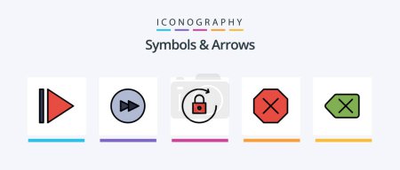 Illustration for Symbols and Arrows Line Filled 5 Icon Pack Including . rotate. . Creative Icons Design - Royalty Free Image