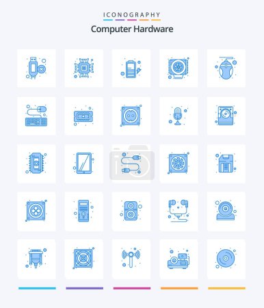 Ilustración de Creative Computer Hardware 25 Blue icon pack  Such As keyboard. technology. power. mouse. computer - Imagen libre de derechos