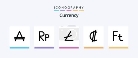 Téléchargez les illustrations : Currency Line Filled 5 Icon Pack Including roman . georgia . country. argentina. Creative Icons Design - en licence libre de droit