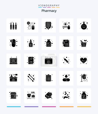 Illustration for Creative Pharmacy 25 Glyph Solid Black icon pack  Such As glass. scoop. medical. medicine. feeding - Royalty Free Image