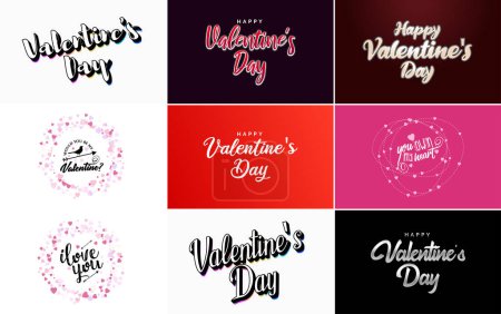 Ilustración de Happy Valentine's Day typography poster with handwritten calligraphy text. isolated on white background vector illustration - Imagen libre de derechos