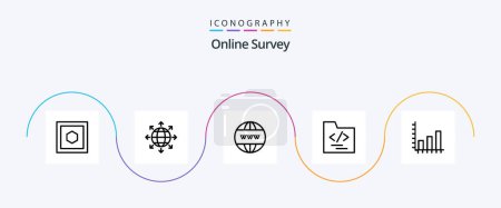 Ilustración de Online Survey Line 5 Icon Pack Including business. folder . world. website - Imagen libre de derechos