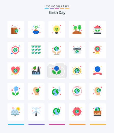 Illustration for Creative Earth Day 25 Flat icon pack  Such As tree. natural. global. leaves. thought - Royalty Free Image