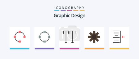 Téléchargez les illustrations : Design Flat 5 Icon Pack Including . text. text. indent. Creative Icons Design - en licence libre de droit