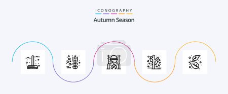 Ilustración de Autumn Line 5 Icon Pack Including tree. garden. autumn. botanic. cooking - Imagen libre de derechos