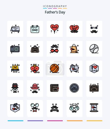 Illustration for Creative Fathers Day 25 Line FIlled icon pack  Such As bag. fathers day. love. father. love - Royalty Free Image