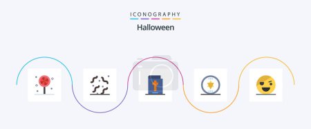 Ilustración de Halloween Flat 5 Icon Pack Including scary. monster. halloween. horror. magic - Imagen libre de derechos
