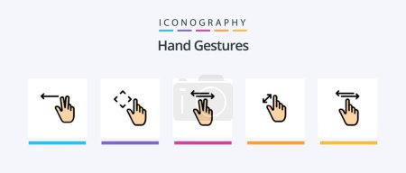 Ilustración de Hand Gestures Line Filled 5 Icon Pack Including . gesture. gestures. Creative Icons Design - Imagen libre de derechos