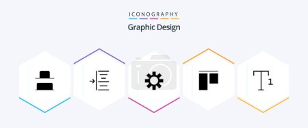 Illustration for Design 25 Glyph icon pack including . gear. . font - Royalty Free Image