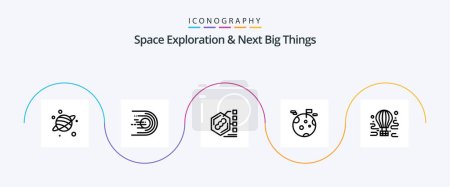 Ilustración de Space Exploration And Next Big Things Line 5 Icon Pack Including air. giant. bacteria. gas. life - Imagen libre de derechos