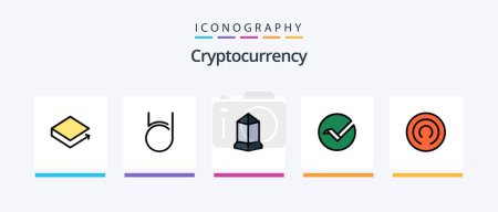 Ilustración de Cryptocurrency Line Filled 5 Icon Pack Including coin . crypto . crypto currency. coin. Creative Icons Design - Imagen libre de derechos