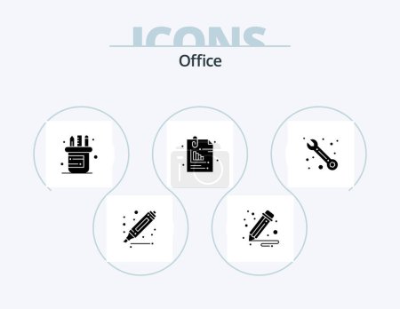 Ilustración de Office Glyph Icon Pack 5 Icon Design. . service. supplies. customer. office - Imagen libre de derechos
