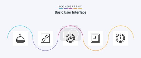Ilustración de Basic Line 5 Icon Pack Including . share. stopwatch - Imagen libre de derechos