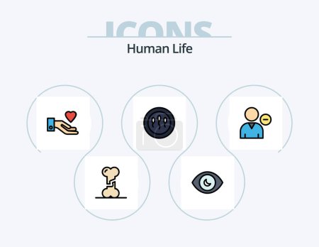 Ilustración de Human Line Filled Icon Pack 5 Icon Design. avatar. person. resources. men. human - Imagen libre de derechos