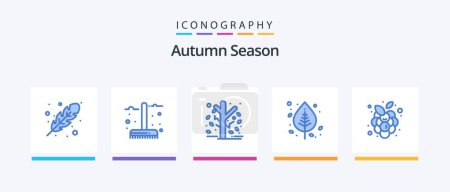 Téléchargez les illustrations : Autumn Blue 5 Icon Pack Including nature. birch. season. autumn. season. Creative Icons Design - en licence libre de droit