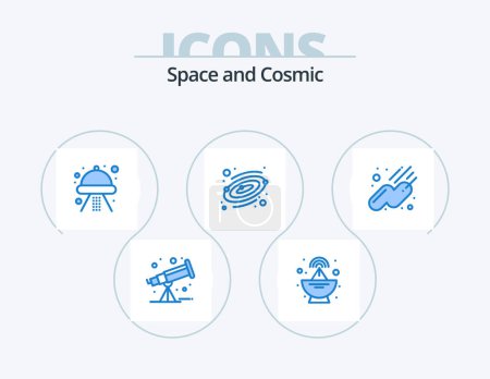 Téléchargez les illustrations : Space Blue Icon Pack 5 Icon Design. . sputnik. space. space. space - en licence libre de droit