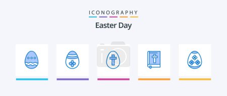 Téléchargez les illustrations : Easter Blue 5 Icon Pack Including . holidays. bible. holiday. easter egg. Creative Icons Design - en licence libre de droit