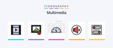 Ilustración de Multimedia Line Filled 5 Icon Pack Including . volume.. Creative Icons Design - Imagen libre de derechos