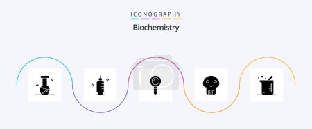 Illustration for Biochemistry Glyph 5 Icon Pack Including biochemistry. death. search. dangerous. biochemistry - Royalty Free Image