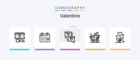 Téléchargez les illustrations : Valentine Line 5 Icon Pack Including love. wedding. candle. phone. cell. Creative Icons Design - en licence libre de droit