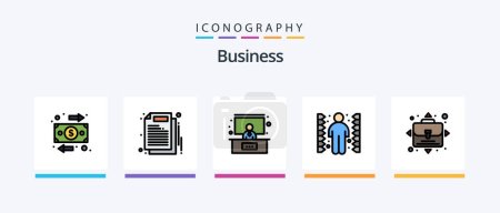 Illustration for Business Line Filled 5 Icon Pack Including . growth. employee cost. development. workflow. Creative Icons Design - Royalty Free Image