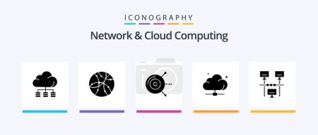Illustration for Network And Cloud Computing Glyph 5 Icon Pack Including connection. server. computer. network. cloud. Creative Icons Design - Royalty Free Image