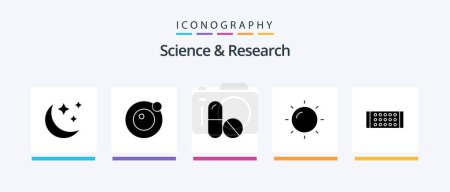 Illustration for Science Glyph 5 Icon Pack Including . space. led. Creative Icons Design - Royalty Free Image