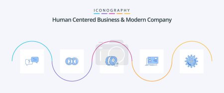 Ilustración de Human Centered Business And Modern Company Blue 5 Icon Pack Including invitation. identity. man. user. staff - Imagen libre de derechos