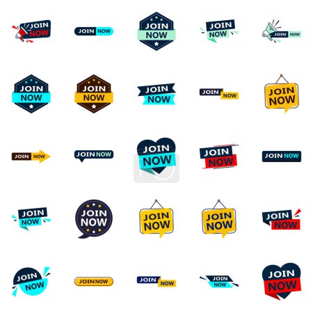 Téléchargez les illustrations : 25 Innovative Typographic Banners for a contemporary membership promotion - en licence libre de droit