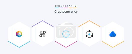 Illustration for Cryptocurrency 25 Flat icon pack including crypto. sky coin. coin. crypto currency. coin - Royalty Free Image