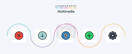 Ilustración de Multimedia Line Filled Flat 5 Icon Pack Including setting. media p. bluetooth. media. wireless - Imagen libre de derechos