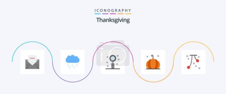 Illustration for Thanks Giving Flat 5 Icon Pack Including thanksgiving. food. thanksgiving. romantic. lifestyle - Royalty Free Image