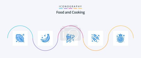 Illustration for Food Blue 5 Icon Pack Including . vegetable. nachos. onion. food - Royalty Free Image