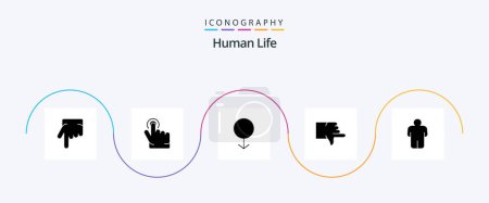 Ilustración de Human Glyph 5 Icon Pack Including . user. man. person. vote - Imagen libre de derechos