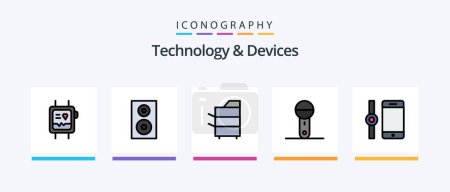 Ilustración de Devices Line Filled 5 Icon Pack Including products. devices. equipment. clock. launch. Creative Icons Design - Imagen libre de derechos