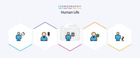 Illustration for Human 25 FilledLine icon pack including body. use. avatar. complete. profile - Royalty Free Image