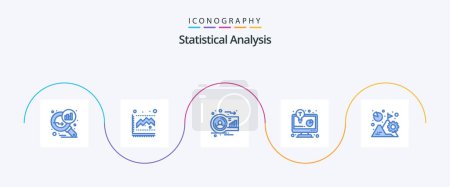 Ilustración de Statistical Analysis Blue 5 Icon Pack Including analysis. business report. analysis. business idea. person - Imagen libre de derechos
