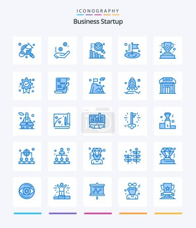 Illustration for Creative Business Startup 25 Blue icon pack  Such As award. cup. business. award. flag - Royalty Free Image