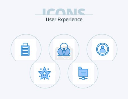 Ilustración de User Experience Blue Icon Pack 5 Icon Design. . user. simple. person. design - Imagen libre de derechos