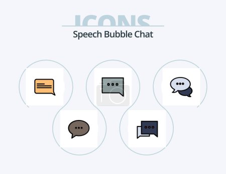 Illustration for Chat Line Filled Icon Pack 5 Icon Design. lab. science. study. medicine. study - Royalty Free Image