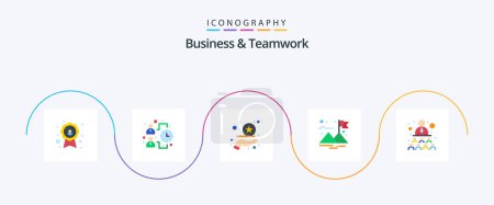 Illustration for Business And Teamwork Flat 5 Icon Pack Including . team. rate. relationship. success - Royalty Free Image