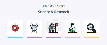 Téléchargez les illustrations : Science Line Filled 5 Icon Pack Including . science. stars. experiment. science. Creative Icons Design - en licence libre de droit